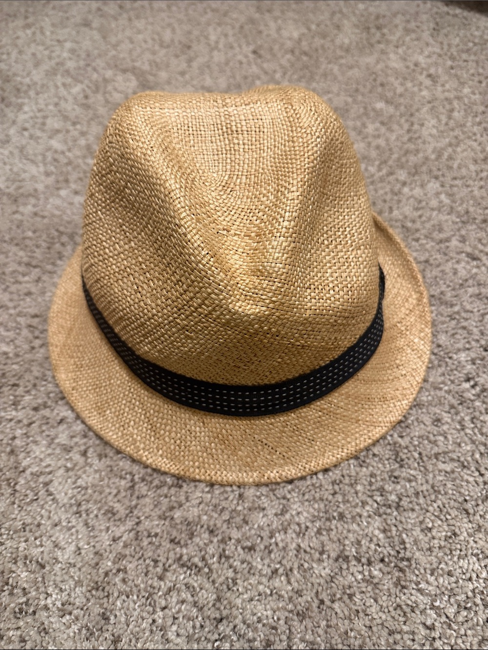John Callanan Legacy Woven Straw Trilby Fedora – Natural, Black Band